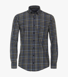 Casa Moda Long Sleeve Casual Checked Shirt 300 - Olive