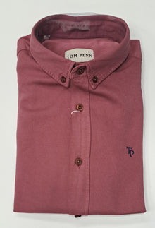 Tom Penn Oxford Long Sleeve Casual Shirt TP-879 - Cherry