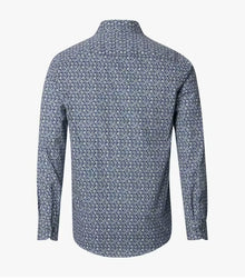 Casa Moda Circle Print Long Sleeve Casual Shirt 100 - Navy/Green