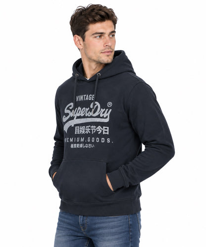 Superdry Vintage Logo Classic Hoodie - Eclipse Navy
