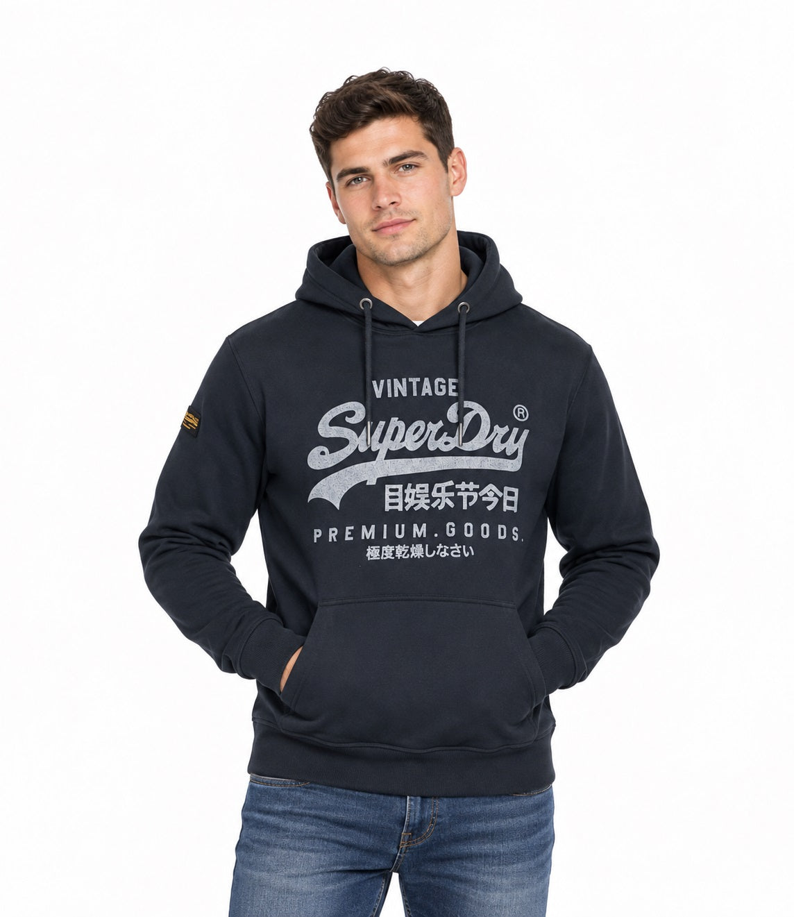Superdry Vintage Logo Classic Hoodie - Eclipse Navy