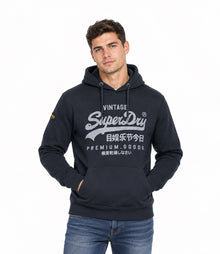 Superdry Vintage Logo Classic Hoodie - Eclipse Navy