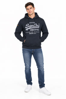 Superdry Vintage Logo Classic Hoodie - Eclipse Navy