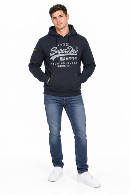 Superdry Vintage Logo Classic Hoodie - Eclipse Navy
