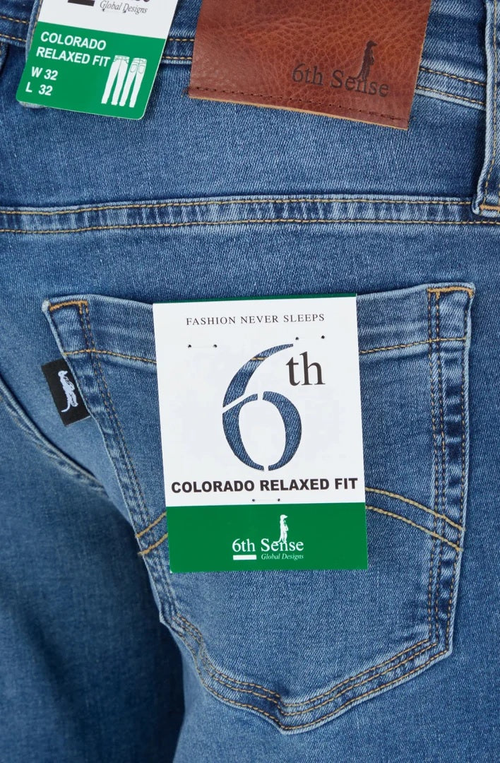 6th Sense Colorado Relaxed Fit Stretch Jeans - Azure