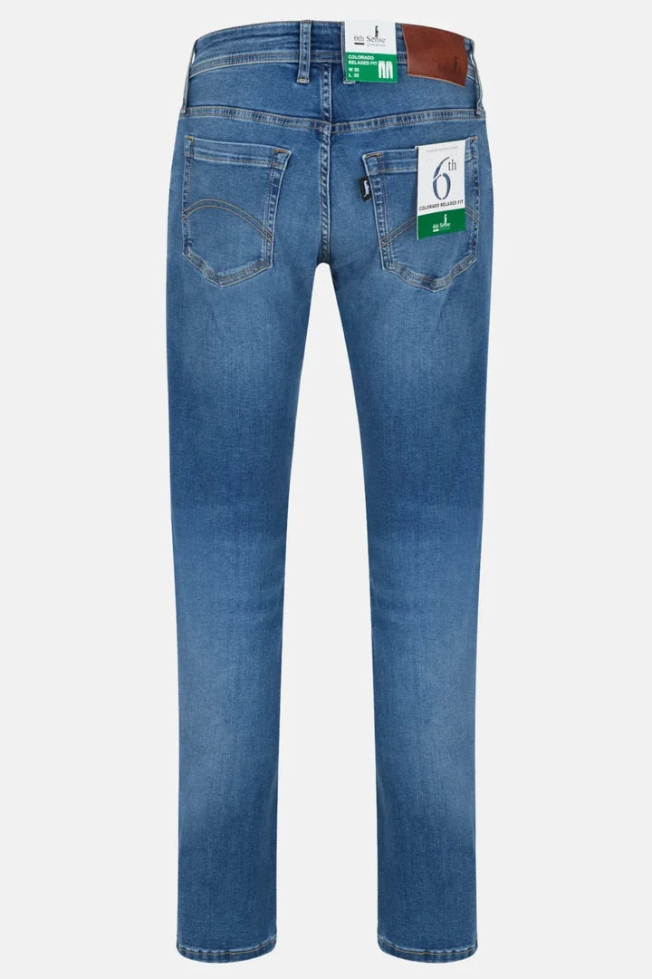6th Sense Colorado Relaxed Fit Stretch Jeans - Azure