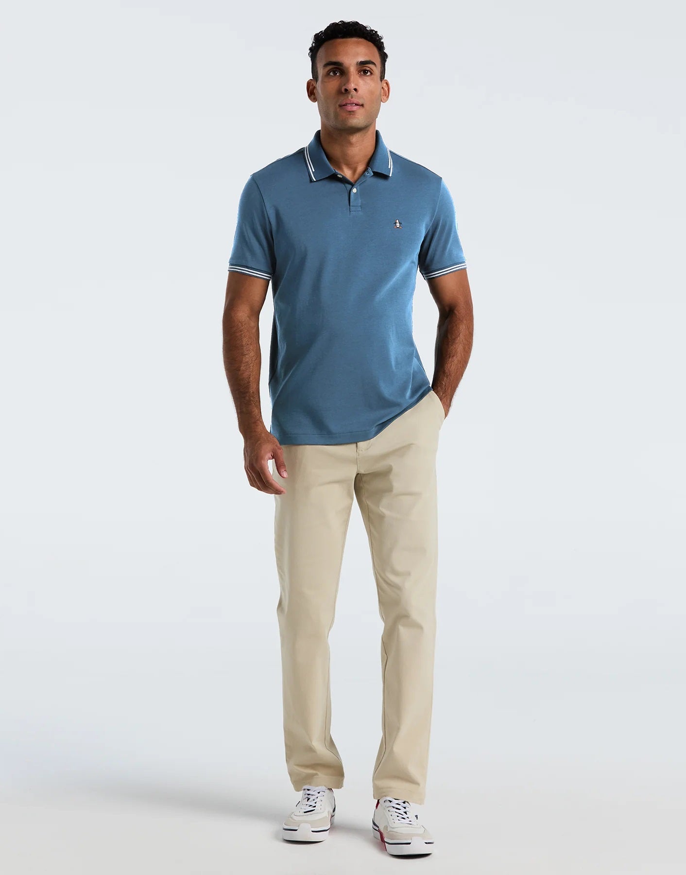 Original Penguin Icon Tipped Polo Shirt - Copen Blue
