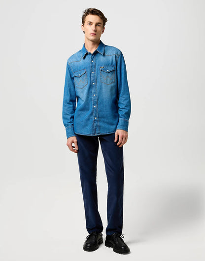 Wrangler Texas Slim Corduroy Jeans 822 - Mood Indigo