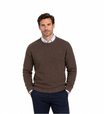 Casa Moda Crew Neck Jumper 677 - Cocoa Brown