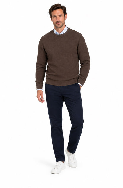 Casa Moda Crew Neck Jumper 677 - Cocoa Brown