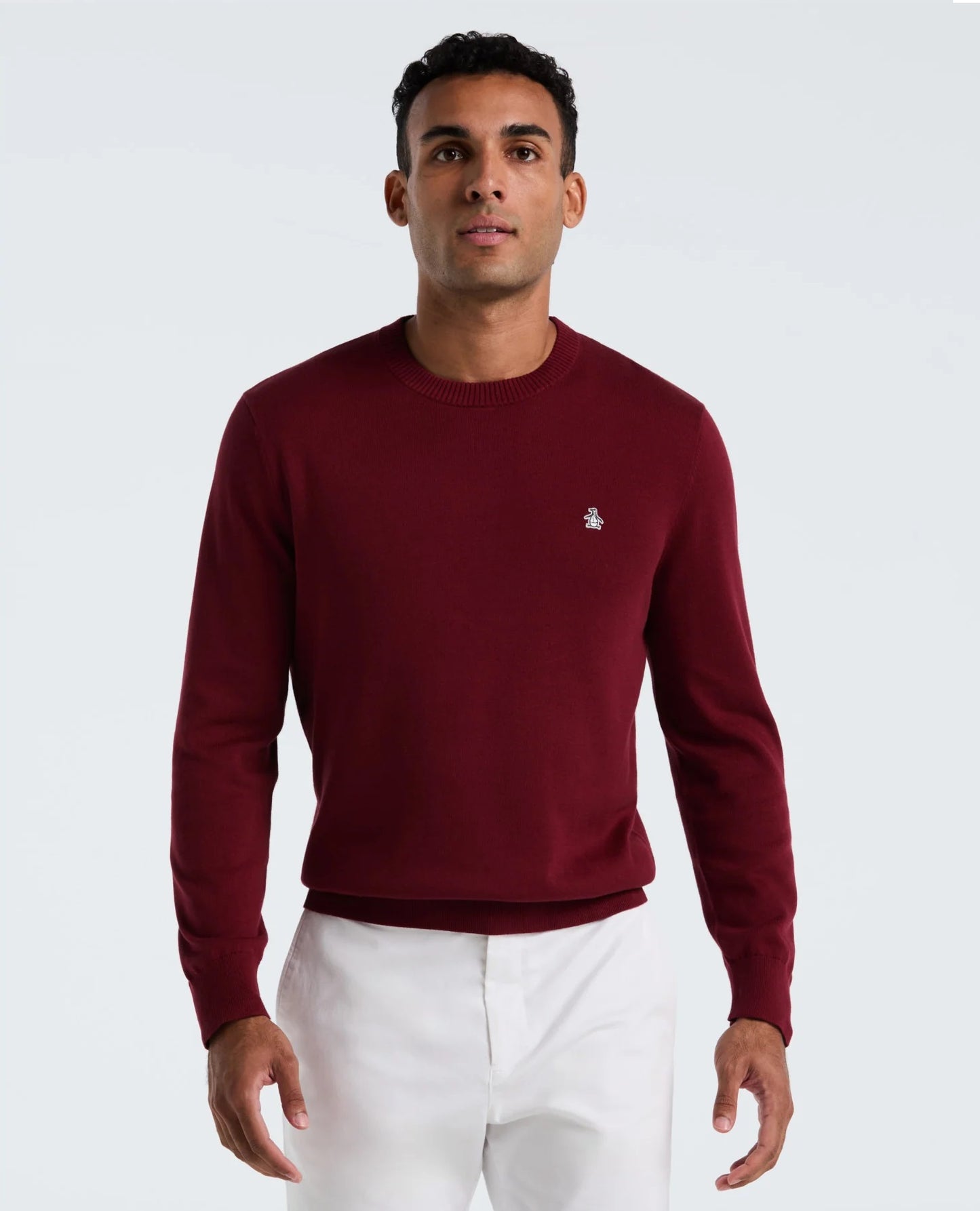 Original Penguin Cotton Crew Neck Sweater - Cabernet