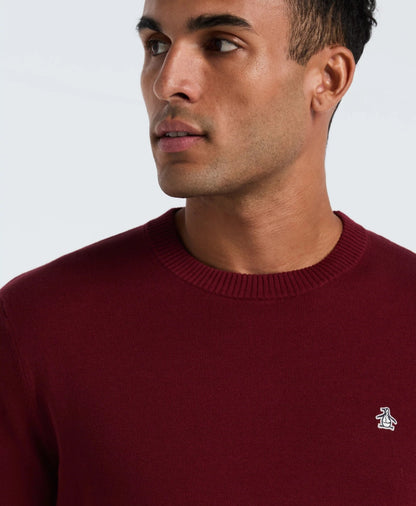 Original Penguin Cotton Crew Neck Sweater - Cabernet
