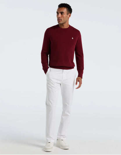 Original Penguin Cotton Crew Neck Sweater - Cabernet
