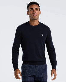 Original Penguin Cotton Crew Neck Sweater - Dark Sapphire