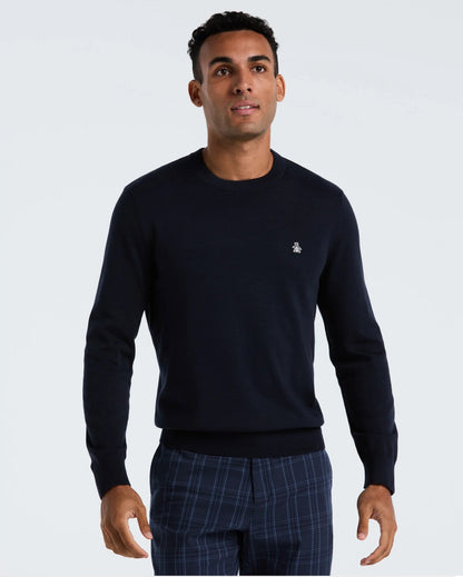 Original Penguin Cotton Crew Neck Sweater - Dark Sapphire