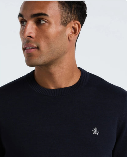 Original Penguin Cotton Crew Neck Sweater - Dark Sapphire