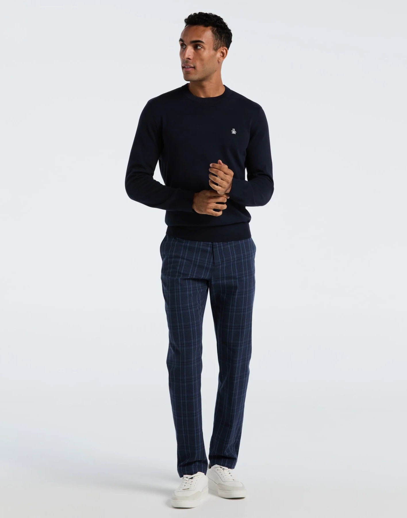 Original Penguin Cotton Crew Neck Sweater - Dark Sapphire