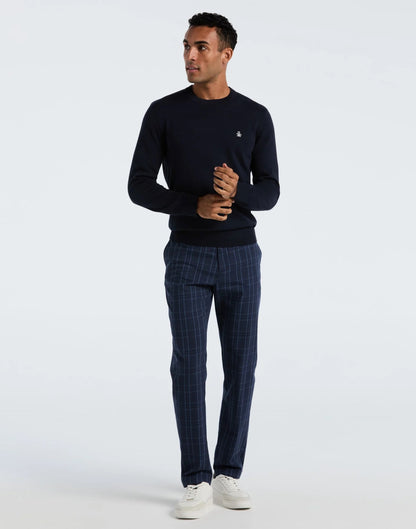 Original Penguin Cotton Crew Neck Sweater - Dark Sapphire