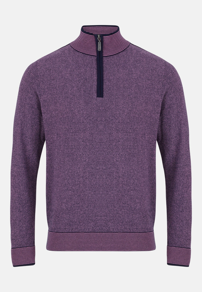 6th Sense Alfie Half Zip Sweater - Cyclamen