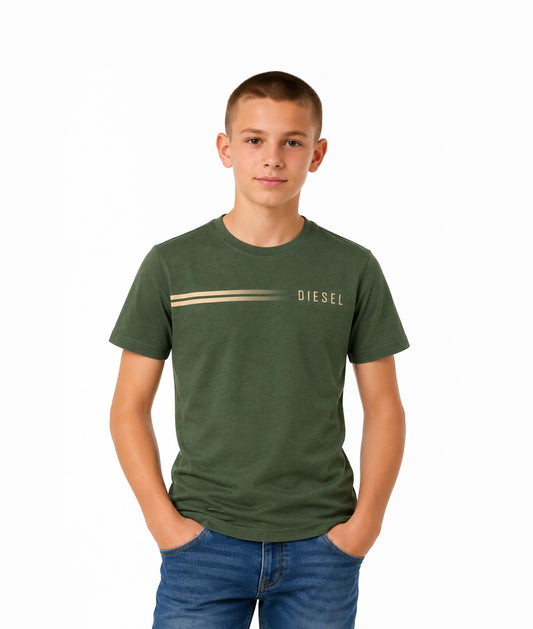 Boys Diesel Dustin Short Sleeve T-Shirt - Olive