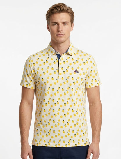 The Surf Car Pineapple Print Polo Shirt - White