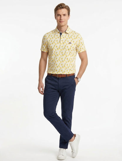 The Surf Car Pineapple Print Polo Shirt - White