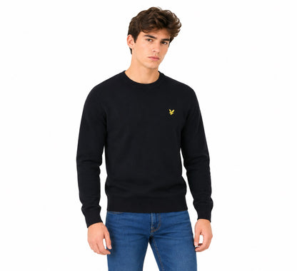 Lyle & Scott Cotton Merino Crew Neck Sweater - Dark Navy
