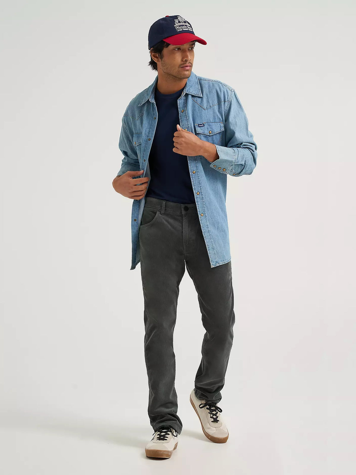 Wrangler Greensboro Regular Straight Corduroy Jeans - Dark Shadow