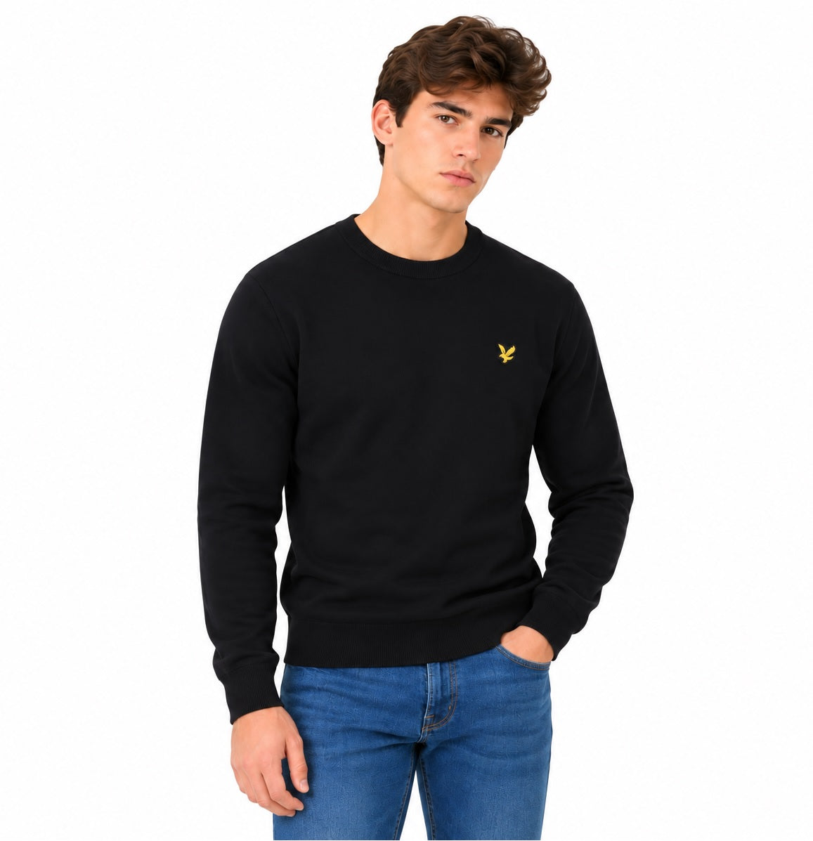 Lyle & Scott Cotton Merino Crew Neck Sweater - Dark Navy