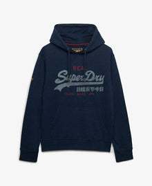 Superdry Vintage Logo Heritage Relaxed Hoodie - Deep Sea Blue Marl