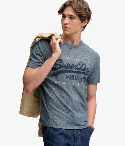 Superdry Vintage Logo Classic T-Shirt - Denim Blue Marl
