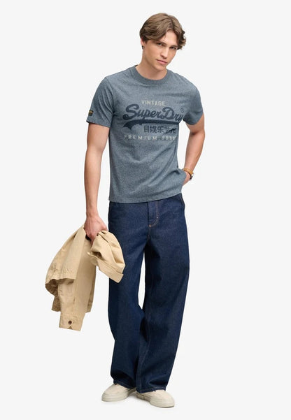Superdry Vintage Logo Classic T-Shirt - Denim Blue Marl