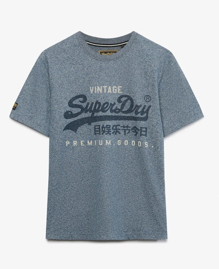 Superdry Vintage Logo Classic T-Shirt - Denim Blue Marl