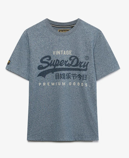 Superdry Vintage Logo Classic T-Shirt - Denim Blue Marl