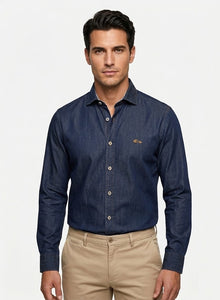 Dario Beltran Tenor Long Sleeve Casual Shirt - Navy