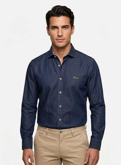 Dario Beltran Tenor Long Sleeve Casual Shirt - Navy