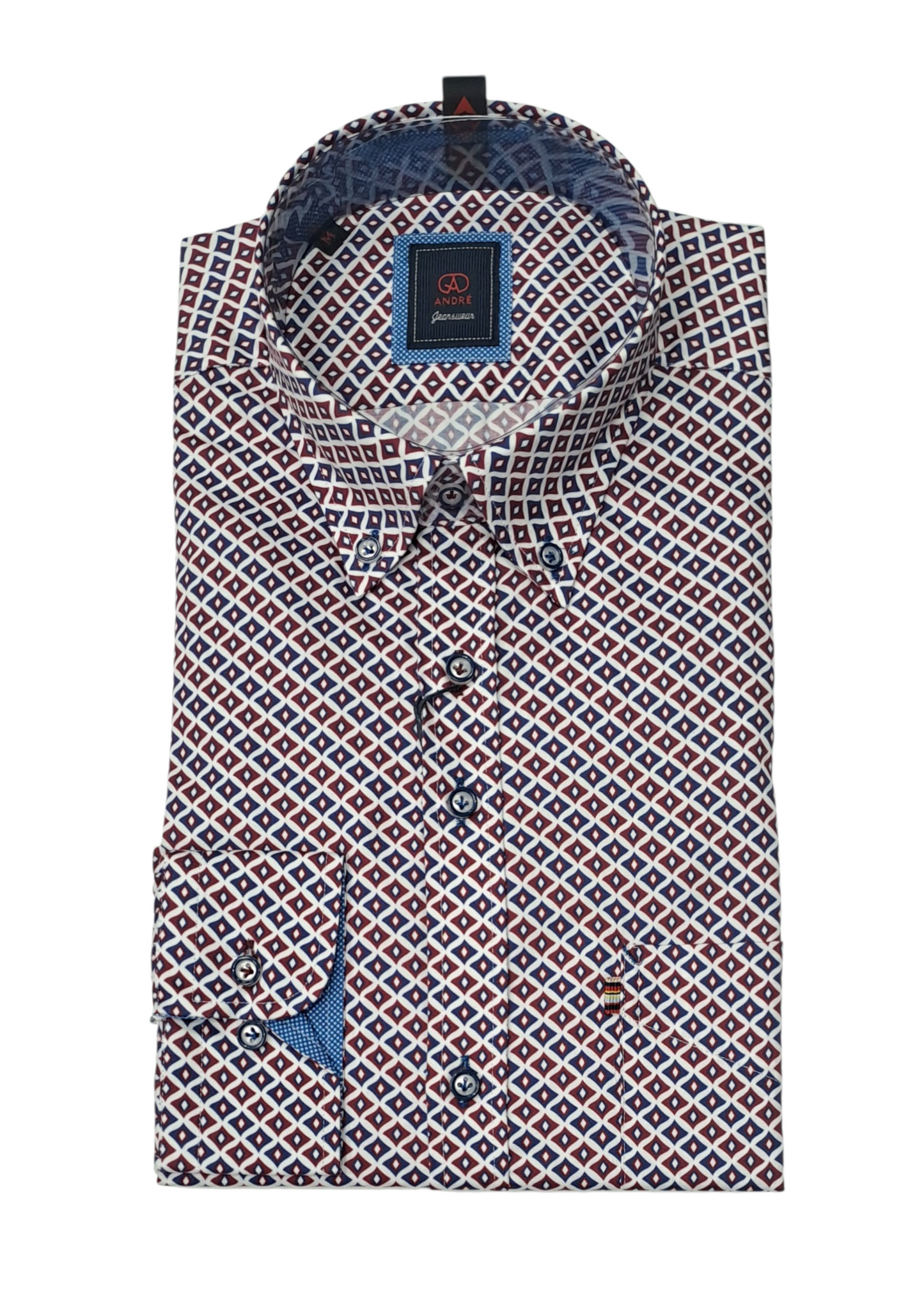 Andre Denver Long Sleeve Casual Shirt- Burgundy