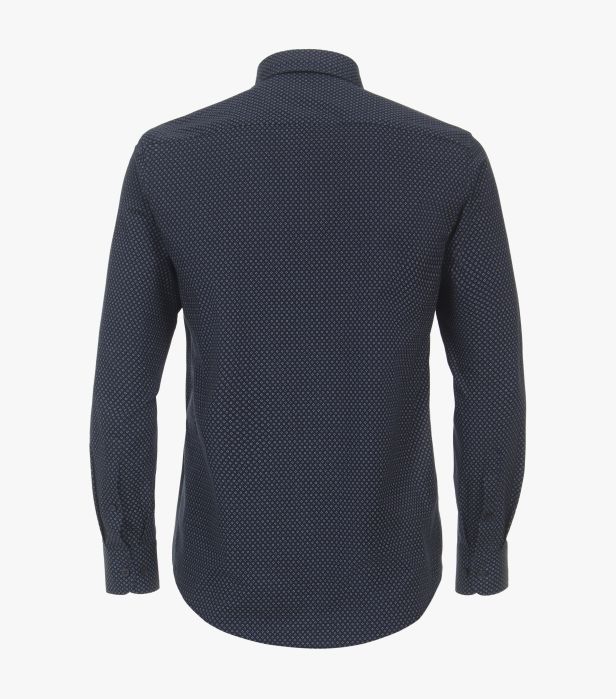 Casa Moda Long Sleeve Diamond Print Casual Shirt 100 - Dark Blue