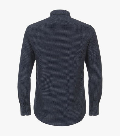 Casa Moda Long Sleeve Diamond Print Casual Shirt 100 - Dark Blue