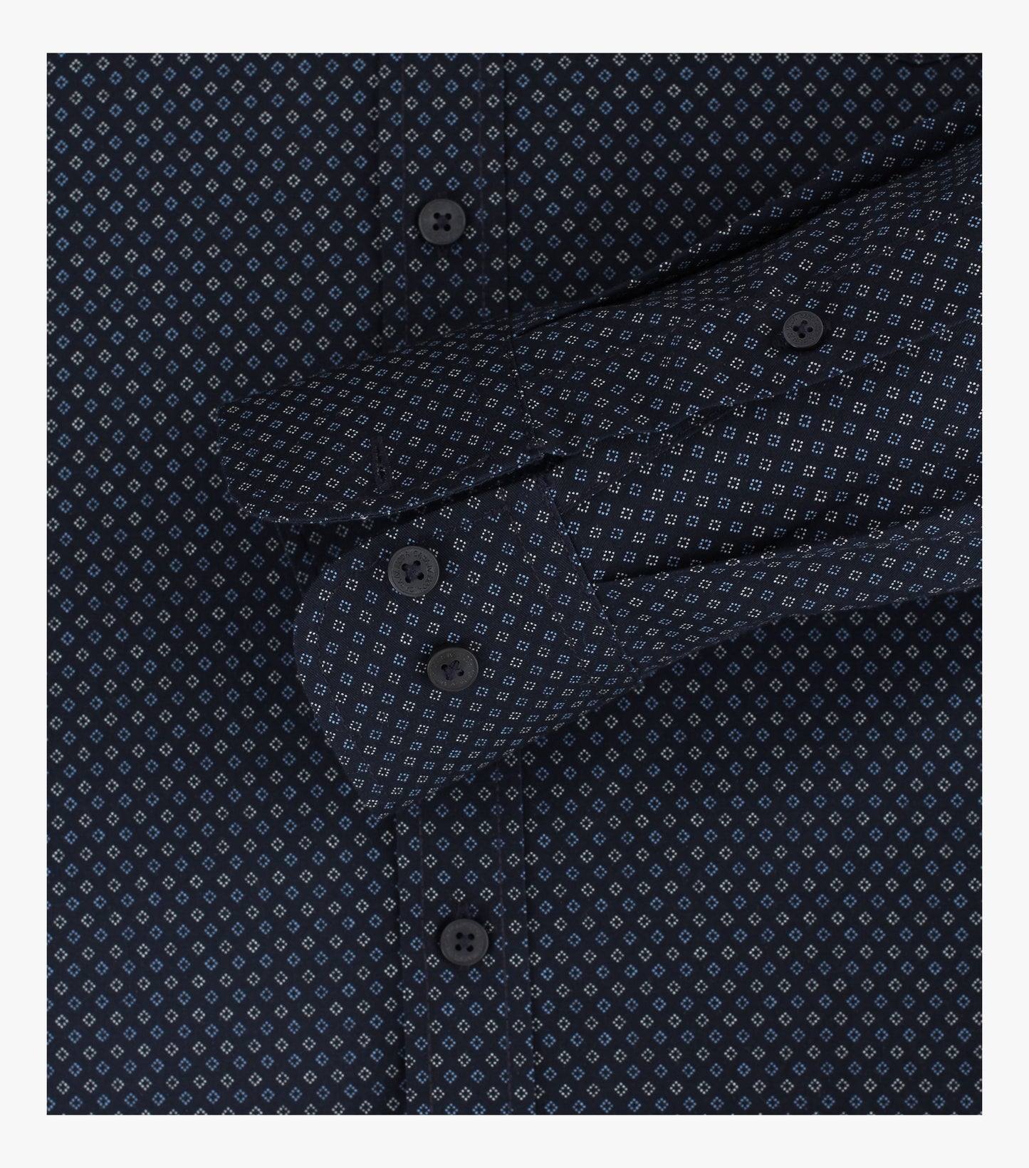 Casa Moda Long Sleeve Diamond Print Casual Shirt 100 - Dark Blue