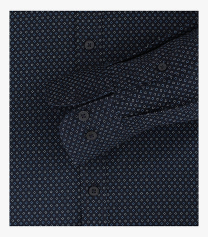 Casa Moda Long Sleeve Diamond Print Casual Shirt 100 - Dark Blue