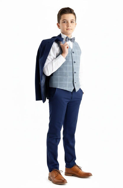 Boys Standar Diego 3 Piece Suit - Blue