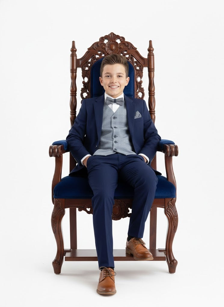 Boys Standar Diego 3 Piece Suit - Blue