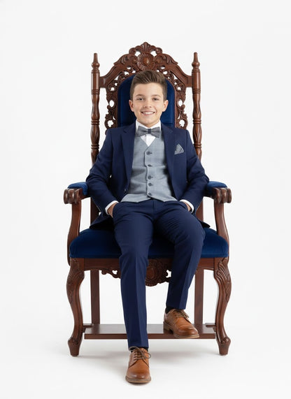 Boys Standar Diego 3 Piece Suit - Blue