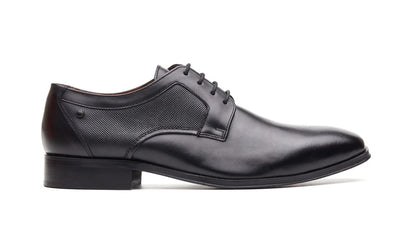 Base London Dome Derby Leather Shoes - Waxy Black