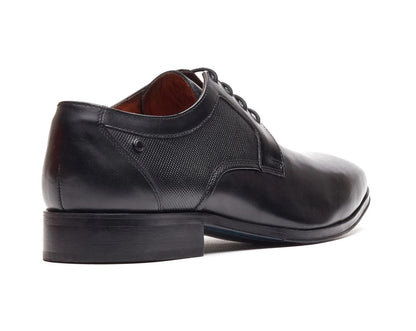 Base London Dome Derby Leather Shoes - Waxy Black