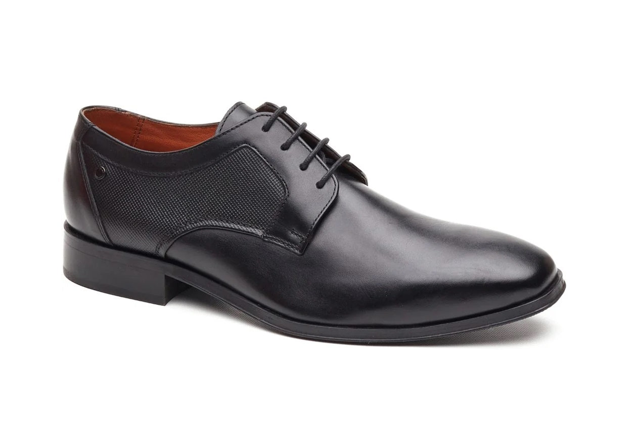 Base London Dome Derby Leather Shoes - Waxy Black