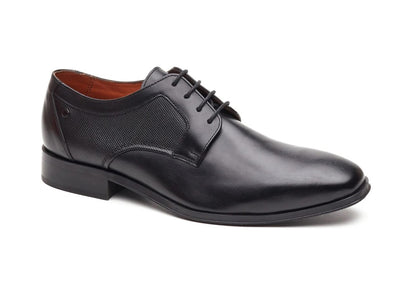 Base London Dome Derby Leather Shoes - Waxy Black
