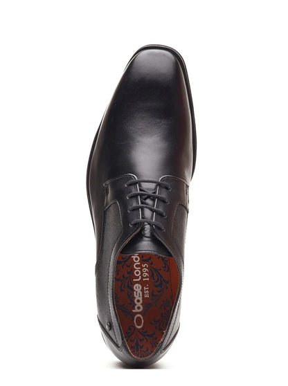 Base London Dome Derby Leather Shoes - Waxy Black