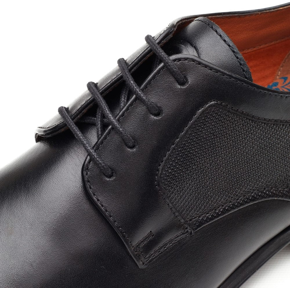 Base London Dome Derby Leather Shoes - Waxy Black